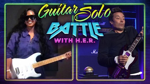 3.5M views · 31K reactions | Jimmy faces off with HER Music in an intense guitar solo battle to songs like Lenny Kravitz's "American Woman" and Queen's "Bohemian Rhapsody." | The Tonight Show Starring Jimmy Fallon | Facebook