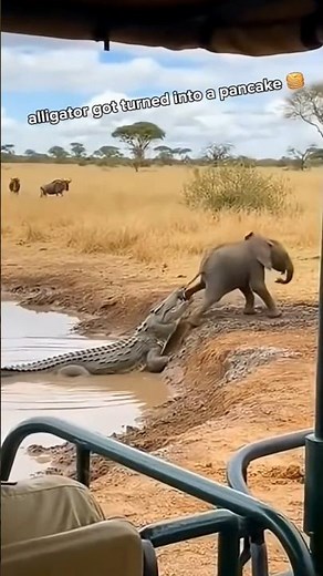 Mother Elephant's FIERCE Defense Against Crocodile Attack❌🐾 #wildliferescue #elephants #predator