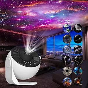 Galaxy Projector for Bedroom,13 in 1 Star Projector with Timer and 3 Button Control 360° Rotating Planetarium Ceiling Night Light Projector for Kids,Adult,Gifts,Ceiling,Bedroom Room Decor