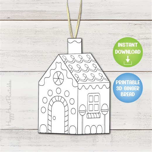 Gingerbread House Printable 3D Christmas Ornament - Etsy Canada