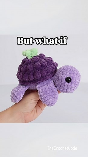 You can find the basic no sew turtle on YouTube! Or check out Etsy for the Fruit turtle package 🍌🍉🫐 Crochet Pattern by @the_crochet_code #Crochet #crochetturtle #nosewcrochet #crochetmarket | The Crochet Code