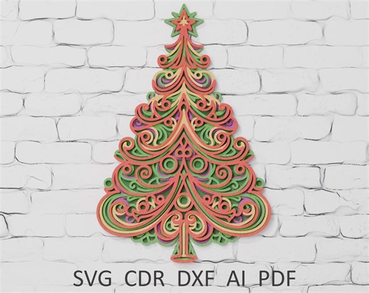 3D Christmas Tree Mandala: Layered Laser Cut SVG for Glowforge, Xtool (digital Download) - Etsy