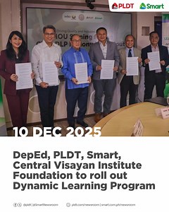 The Department of Education (DepEd Philippines), PLDT, Smart Communications, Inc., and Central Visayan Institute Foundation have signed a memorandum of understanding to roll out the Dynamic Learning Program, an alternative learning delivery method during disruptive events. Read more: https://bit.ly/4nS8zuC #LearnSmart | PLDT & Smart Communities