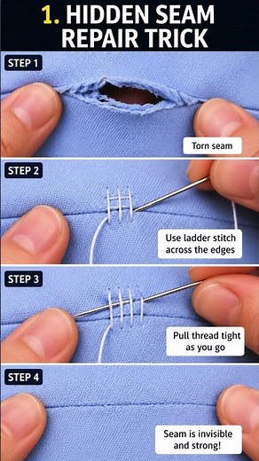 🧵 Hidden Sewing Trick to Repair Torn Seams Invisibly