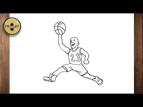 How to draw michael jordan cartoon easy step by step