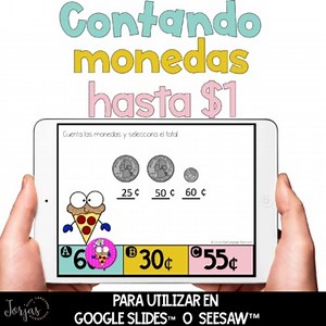 Contar dinero  DIGITAL Seesaw Google Slides Counting Money in Spanish