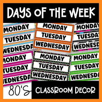 Days of the Week Classroom Posters | Printable PDF | 2 Fonts Included