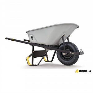 Reviews for Gorilla 6 cu. ft. PRO Heavy-Duty Steel Tub Wheelbarrow, Steel Braces and Handles, Easy Pivot/Dump Design, 16 in. Pneumatic Wheel | Pg 1 - The Home Depot