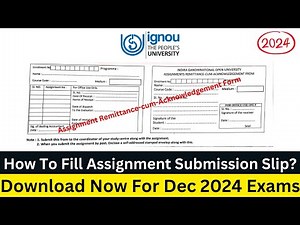 IGNOU Assignment Submission Slip | IGNOU Assignment Remittance-cum-Acknowledgement Form | #ignou