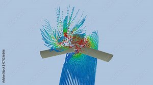 CFD simulation Computational fluid dynamics - blade airflow simulation