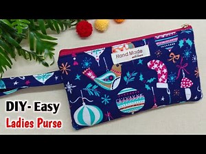 SIMPLE AND EASY - DIY Ladies Purse Easy Sewing Tutorial | DIY Hand Purse Making at Home | DIY Pouch