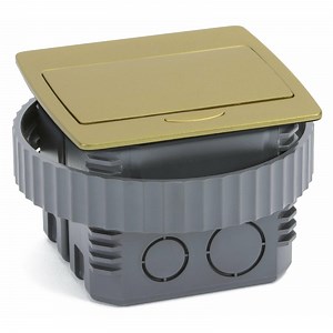 Kitchen Counter Pop Up Receptacle, 20A GFCI, Plastic Back Box, Brass