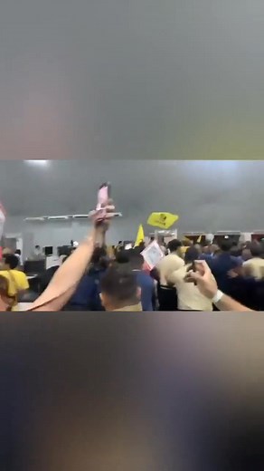 Protesters armed with batons storm UN climate change summit COP30 in Brazil during Gov. Gavin Newsom's press conference. | Global Freedom Movement