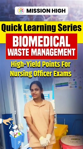 Biomedical Waste Management | High-Yield Points for Nursing Officer Exams#NursingLife #NurseEducation #StudyReels #ExamReady #MedicalReels Biomedical Waste Management explained in a quick learning format for Nursing Officer exams. Learn color coding, segregation rules, disposal methods, and high-yield exam points. Perfect for Staff Nurse, GNM, ANM, and B.Sc Nursing students preparing for competitive nursing exams. Book order website👇 www.missionhighpublication.com Online Courses, Books Order, P