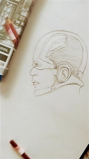 Captain america outline Drawing #art #outline