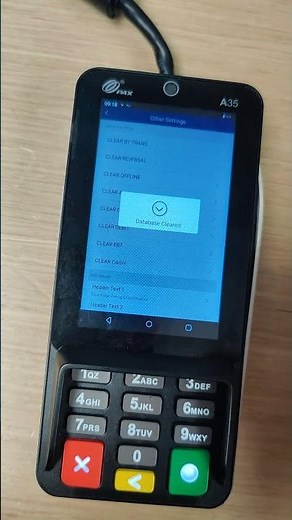 Clear Database on PAX A35 TSYS