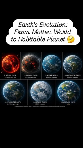 Earth’s Evolutionary Timeline 🌎 #shorts #space #earth #science #cosmos