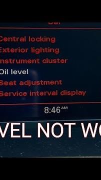 Audi oil level not reading correctly!
