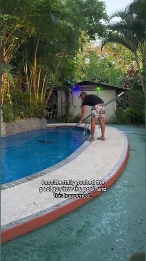 14K views · 69 reactions | I Accidentally Pushed The Pool Guy Into The Pool, And This Happened.. #reels #pranks #funnyvideos | Erick Claros | Facebook
