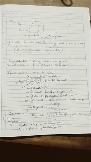 Class 12 Handwritten Formula of Class 12 Chapter 1 Matrices ( Part 1) #shorts