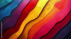Brightly colored lines of paint are arranged in a diagonal pattern Stock Video