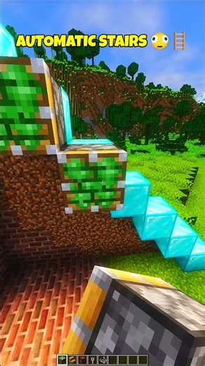 Automatic Stairs 🫪🪜 #minecraft #building #shorts