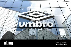 Editorial, Umbro logo on glass building Stock Video Footage - Alamy