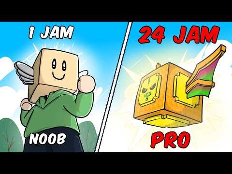 24 Jam Jadi LUCKY BLOCK NOOB ke PRO di Roblox!!