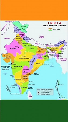 political map of india states and capitals