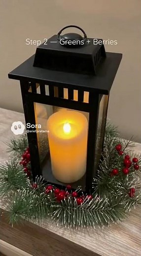 Rustic Lantern Christmas Centerpiece | Dollar Tree DIY for Under $12 #dollartree #rusticchristmas