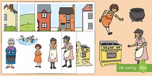 The Magic Porridge Pot Story Cut Outs
