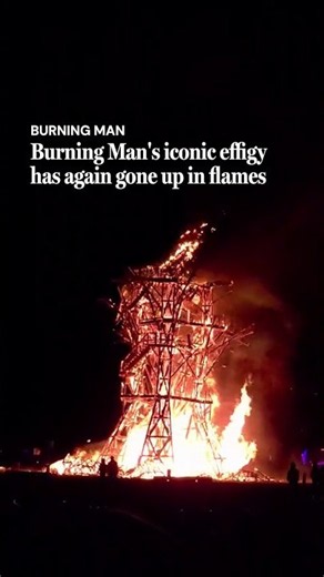 Burning Man's iconic effigy has again gone up in flames #burningman