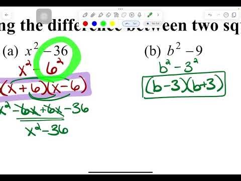 Notes 19 - Factoring the Difference of Two Squares