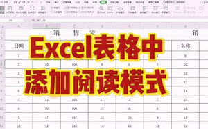 Excel表格中添加阅读模式