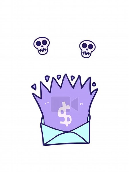 spinning skulls animation of cartoon envelope with money sign Stock Video Footage - Alamy