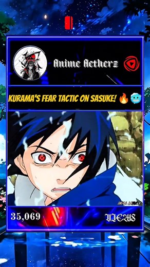 Kurama's Fear Tactic On Sasuke! 🔥😈 #shorts #naruto #anime