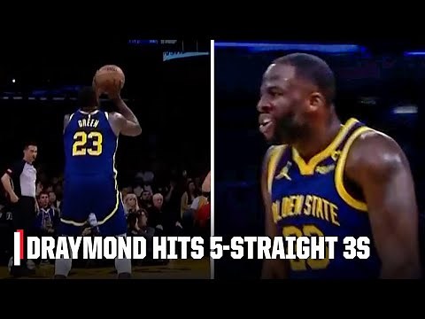 Draymond Green CATCHES FIRE & hits 5-straight 3-pointers 😱 | NBA on ESPN
