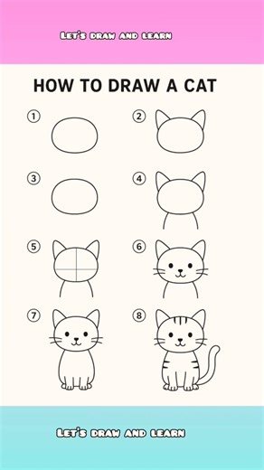 How To Draw A Cat | #ytshorts #shorts #tiktok #drawing #art #tutorial #cat #shortsfeed #fypシ゚viral