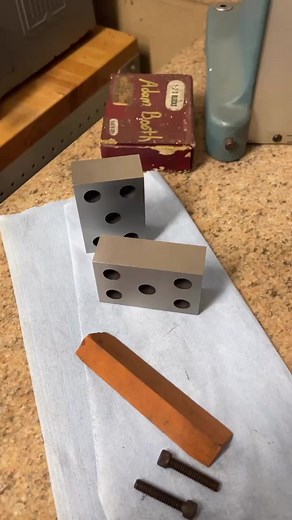 The most accurate and precise 1-2-3 blocks I own thanks to my buddy Lance. I’ve owned these blocks for years and they were custom made by another tool and die maker whom I purchased his machinist box from many years ago. When Lance first inspected them they were less than .0002 out of square but now they’re within .00005 of square and match ground on all sides. Besides my gage blocks. these will be the most precise blocks in my shop. Now the cylindrical square, that’s another story! #abom79 #pre