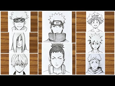 8 Easy anime drawing ideas || How to draw anime face for beginners || Drawing for beginners