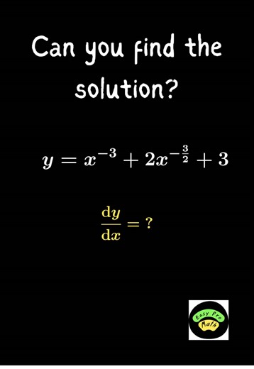 Calculus Made Simple | Derivatives Explained Derivatives are all about understanding how functions change. In this video, I break down the steps to differentiate a function clearly and systematically, so you can follow along without getting lost. Perfect for beginners or anyone revising calculus concepts—once you see the process, solving derivative problems becomes much simpler. #mathematics #math #fyp #shorts #viral