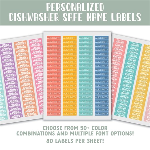 Personalized Waterproof Name Labels - Dishwasher Safe Labels - Name Labels for Daycare - Personalized Waterproof Labels - Baby Bottle Labels - Etsy