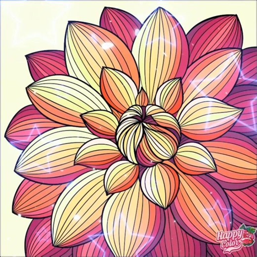Colour with me a beautiful flower in Happy Color App.