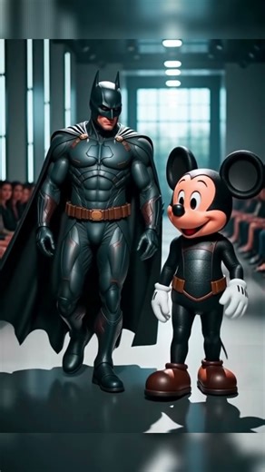 Batman & Mickey Mouse Team Up | Amazing AI Animation #shorts