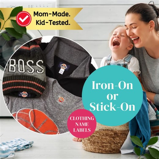 Clothing Labels | Iron on Clothing Labels OR Stick on Clothing Labels | Flowers and Rainbows - Etsy UK