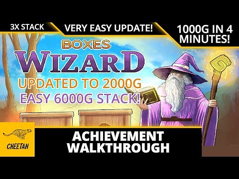 Boxes Wizard - UPDATED TO 2000G! Achievement Walkthrough (1000G IN 4 MINUTES) EASY 6000G STACK!