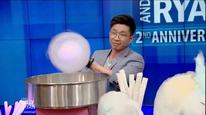 Kelly & Ryan are celebrating their "cotton anniversary" with these awesome cotton candy creations | Live with Kelly and Mark
