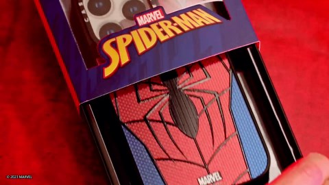 CASETiFY Impact iPhone 15 Plus Case [Spider-Man Co-Lab / 8.2ft Drop Protection/Compatible with Magsafe] - Spider-Man Mask - Clear Black