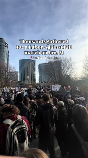 Thousands gathered for a Labor Against ICE March in Portland on Jan 31. Protesters met at Elizabeth Caruthers Park and proceeded to the South Portland ICE facility. DHS agents deployed tear gas and flash bangs at demonstrators who remained at the facility; however the impacts could be felt beyond the facility. Footage: Taylor Griggs, Jeremiah Hayden, Rachel Millbauer #portland #pdx #oregon #portlandoregon