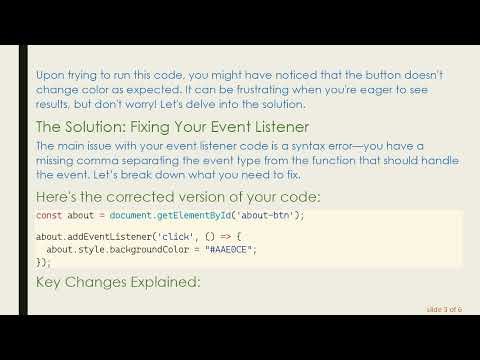 How to Fix Your Event Listener in JavaScript